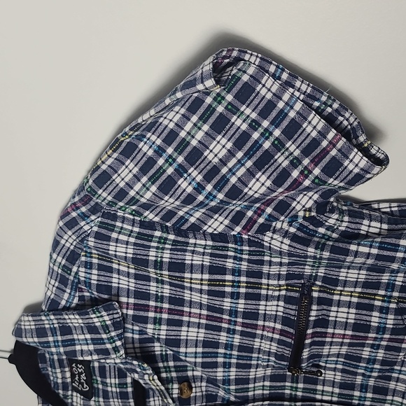 LEMON GRASS Short Sleeve Flannel Multi Color Casual Button Down Shirt Size Large - Picture 6 of 15